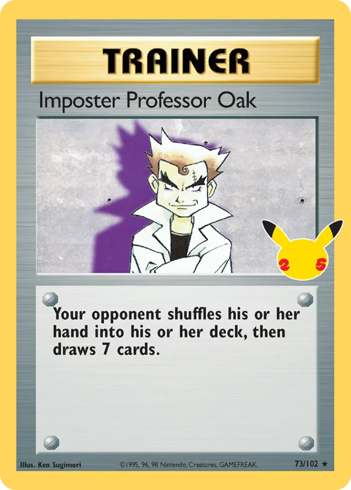Imposter Professor Oak #73 Celebrations Pokemon card