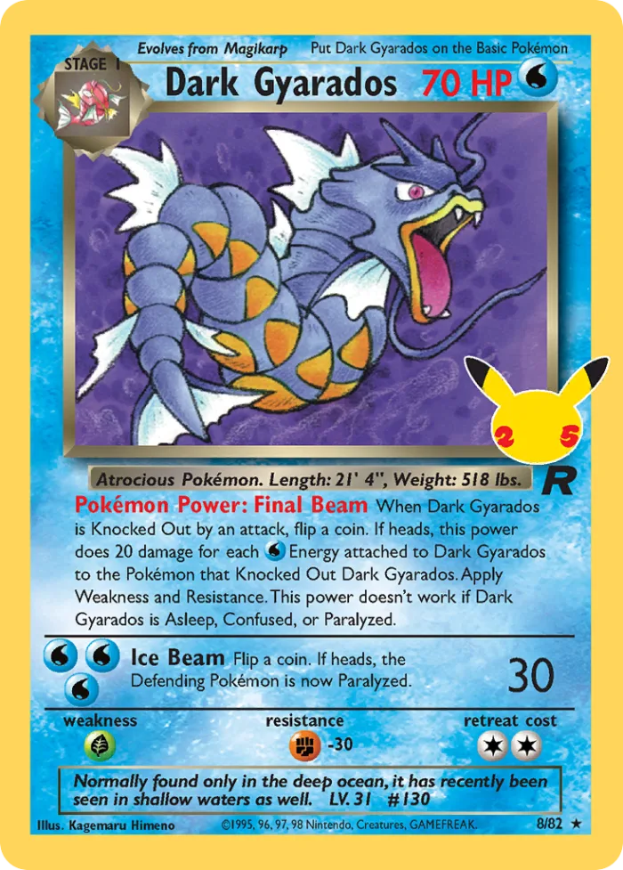 Dark Gyarados #8 Celebrations Pokemon card