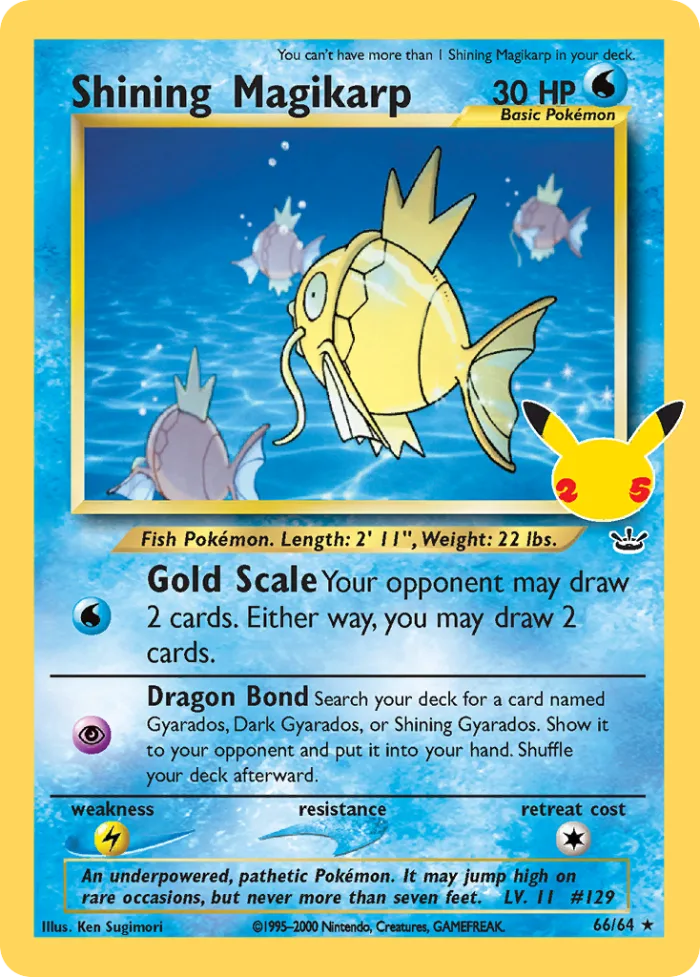 Shining Magikarp #66 Celebrations Pokemon card