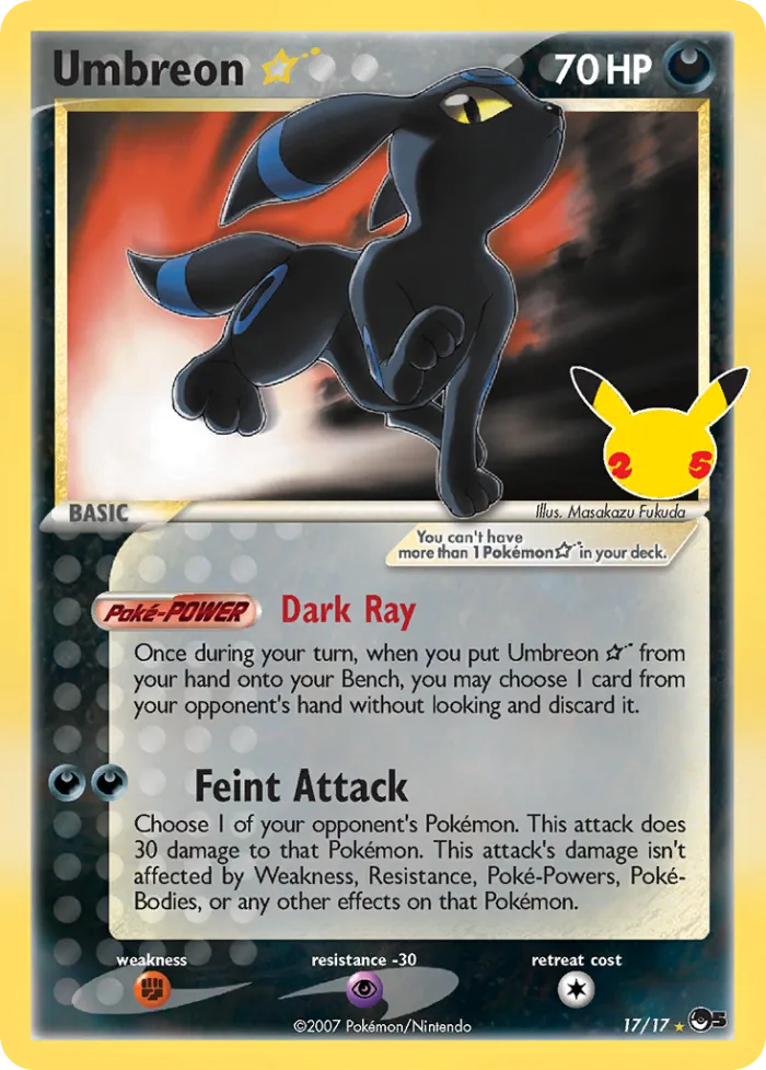 Umbreon ★ #17 Celebrations Pokemon card