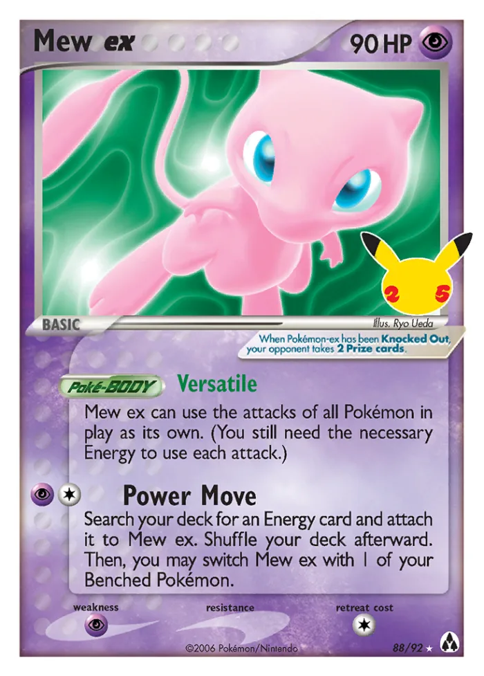 Mew ex #88 Celebrations Pokemon card