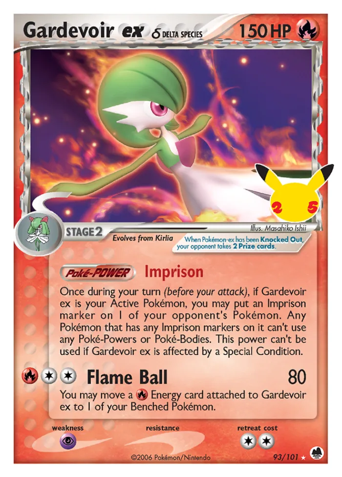 Gardevoir ex δ #93 Celebrations Pokemon card