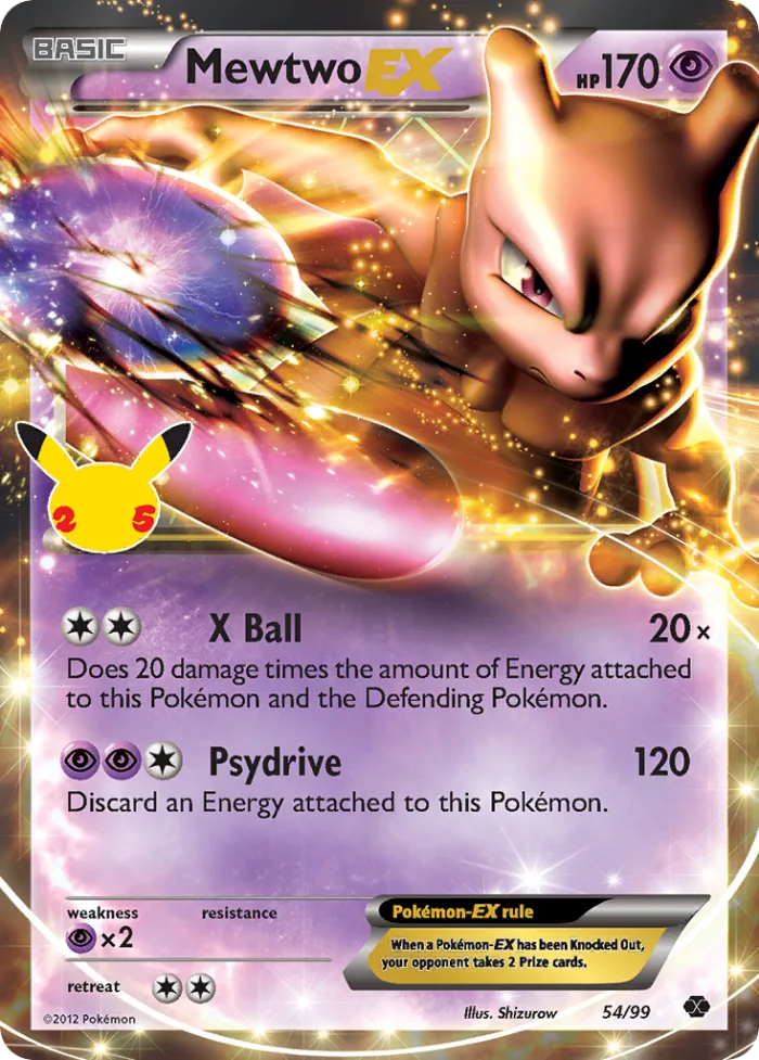 Mewtwo-EX #54 Celebrations Pokemon card