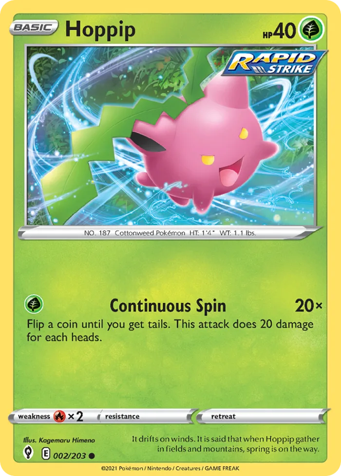 Hoppip #2 Evolving Skies Pokemon card