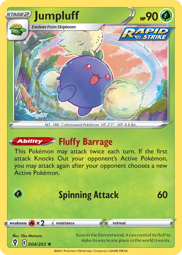 Jumpluff #4 Evolving Skies Pokemon card