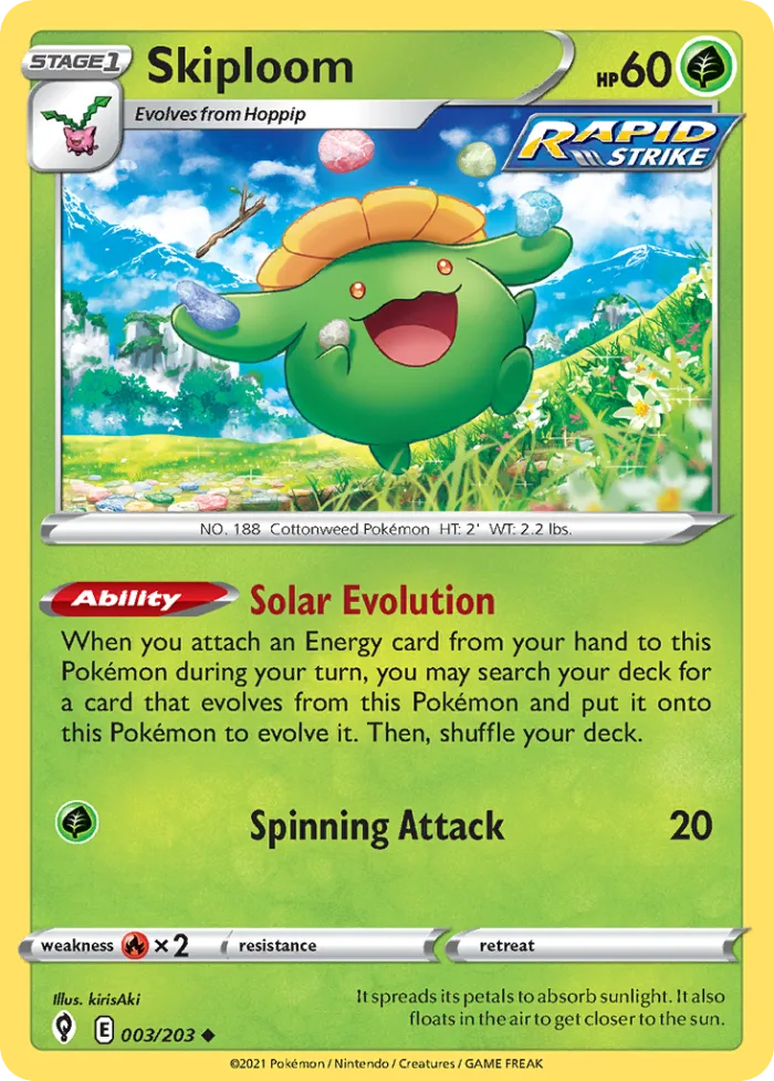 Skiploom #3 Evolving Skies Pokemon card