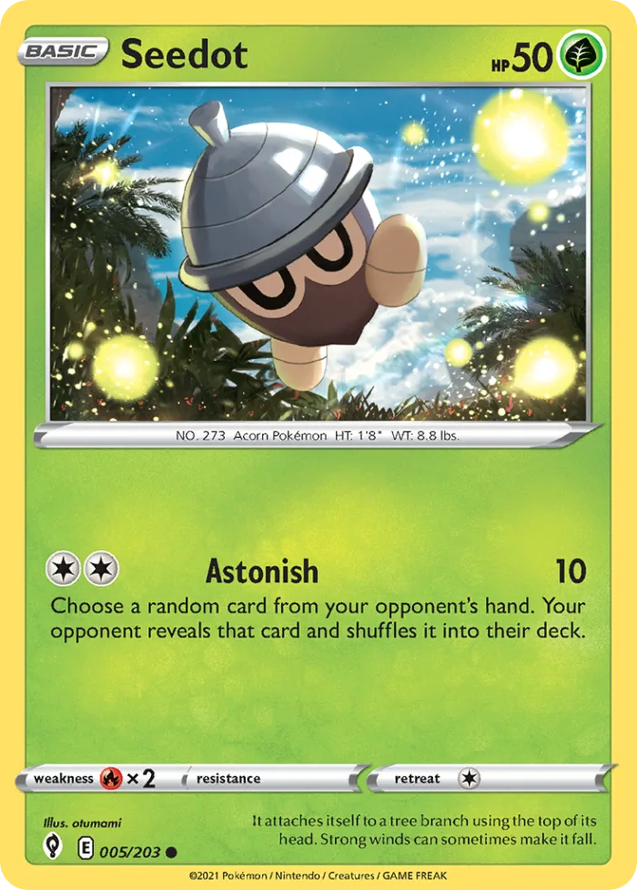 Seedot #5 Evolving Skies Pokemon card