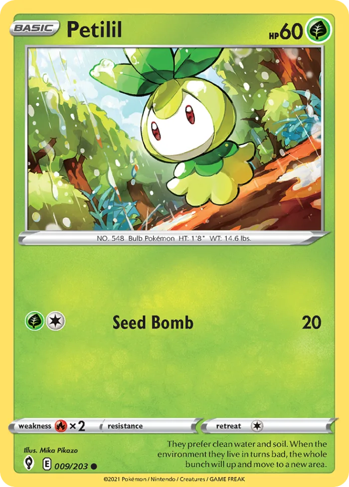 Petilil #9 Evolving Skies Pokemon card