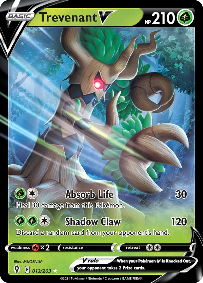 Trevenant V #13 Evolving Skies Pokemon card