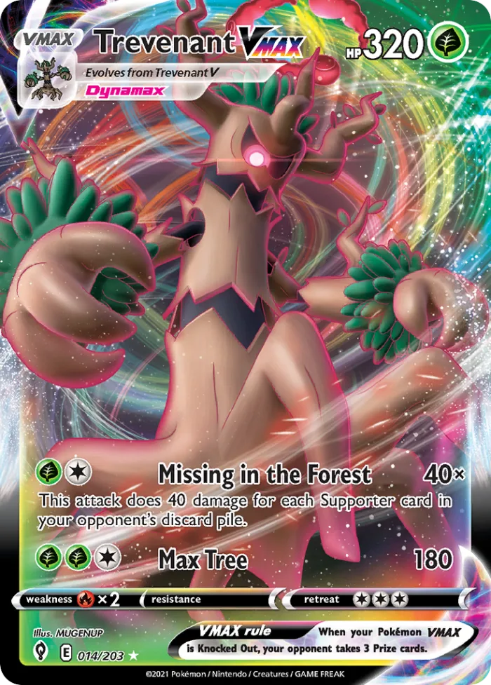 Trevenant VMAX #14 Evolving Skies Pokemon card