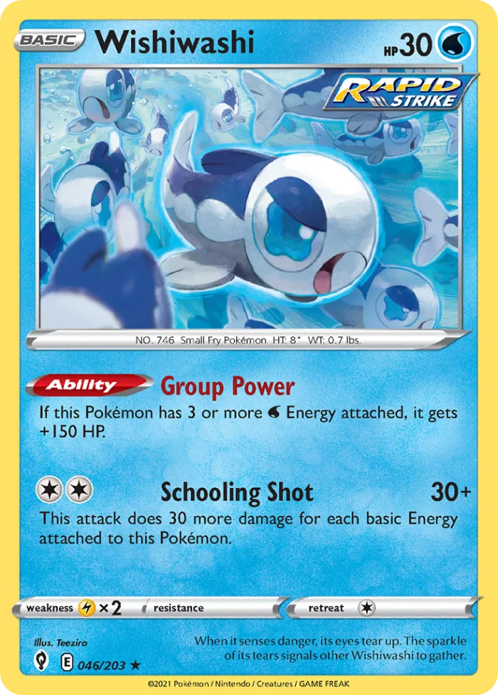 Wishiwashi #46 Evolving Skies Pokemon card