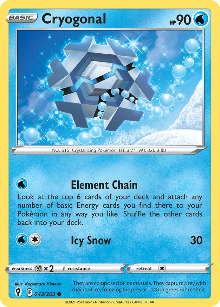 Cryogonal #43 Evolving Skies Pokemon card