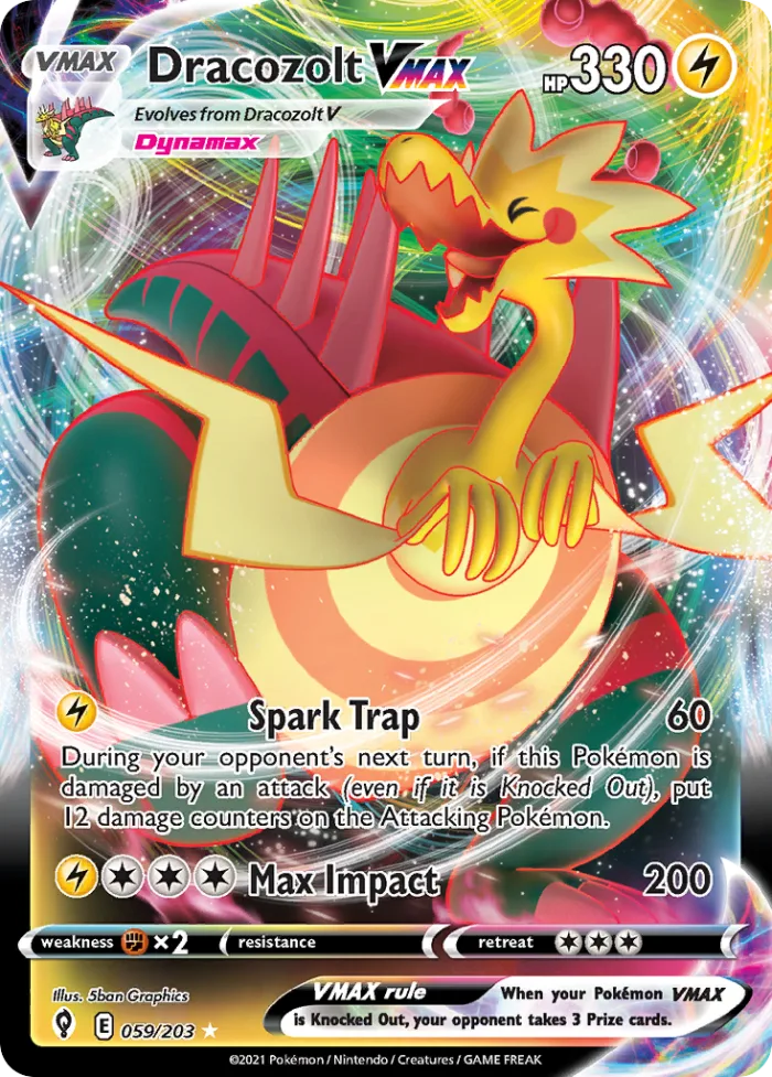 Dracozolt VMAX #59 Evolving Skies Pokemon card