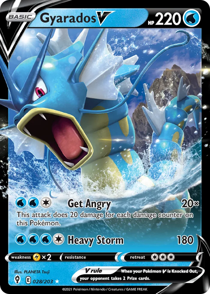 Gyarados V #28 Evolving Skies Pokemon card