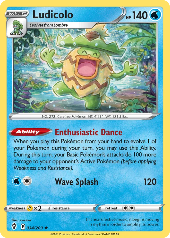 Ludicolo #34 Evolving Skies Pokemon card