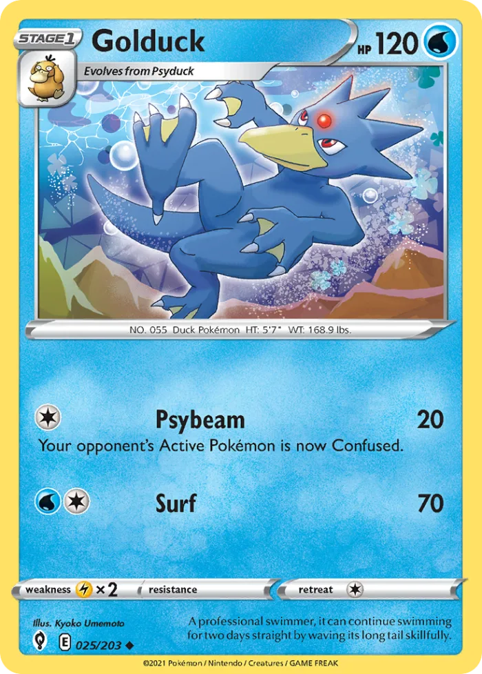 Golduck #25 Evolving Skies Pokemon card