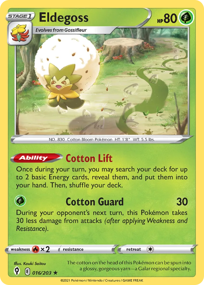 Eldegoss #16 Evolving Skies Pokemon card