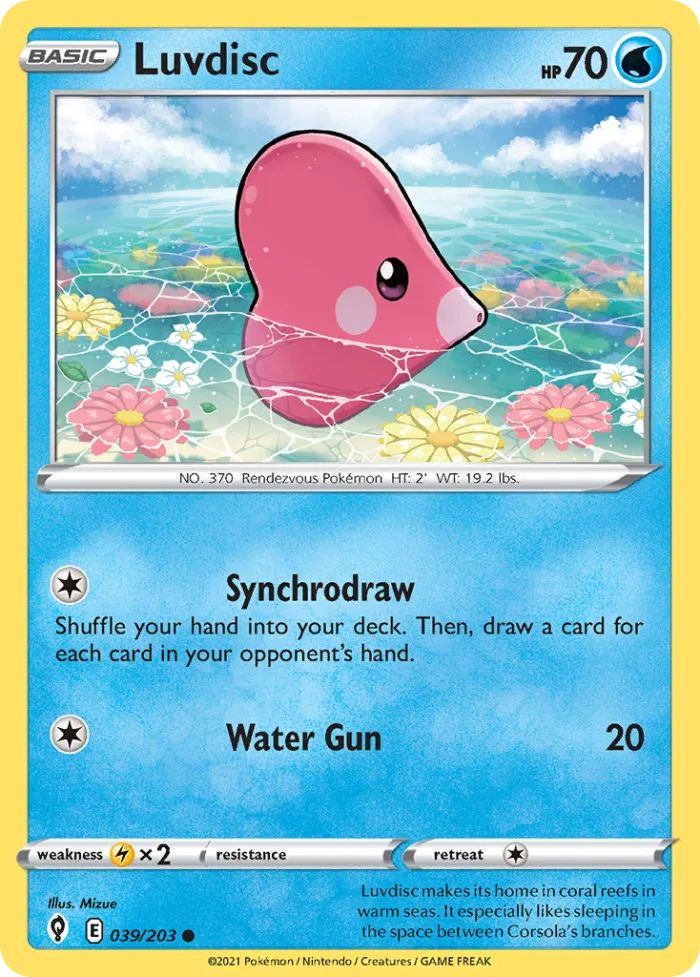 Luvdisc #39 Evolving Skies Pokemon card