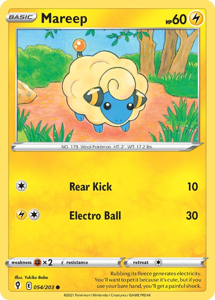 Mareep #54 Evolving Skies Pokemon card