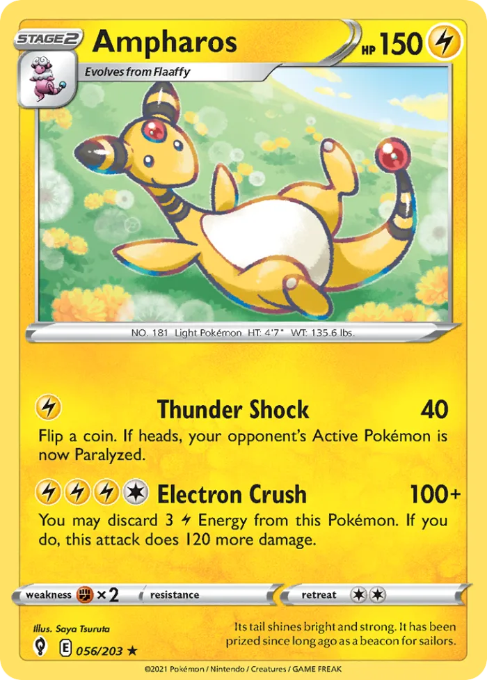 Ampharos #56 Evolving Skies Pokemon card