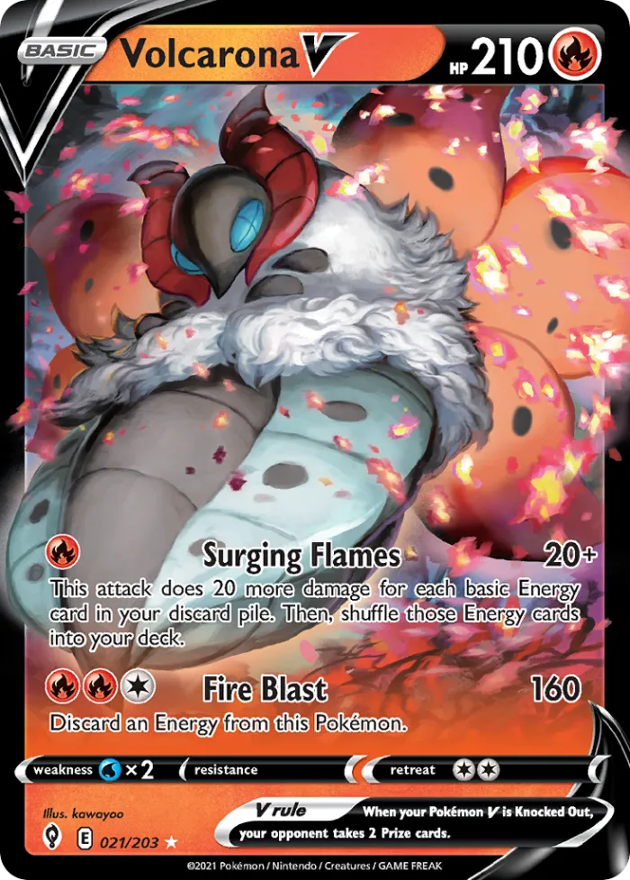Volcarona V #21 Evolving Skies Pokemon card