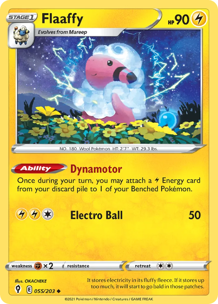 Flaaffy #55 Evolving Skies Pokemon card
