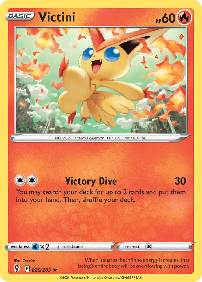 Victini #20 Evolving Skies Pokemon card