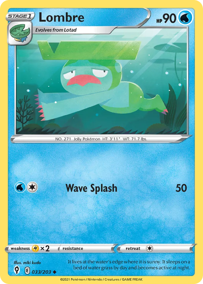 Lombre #33 Evolving Skies Pokemon card
