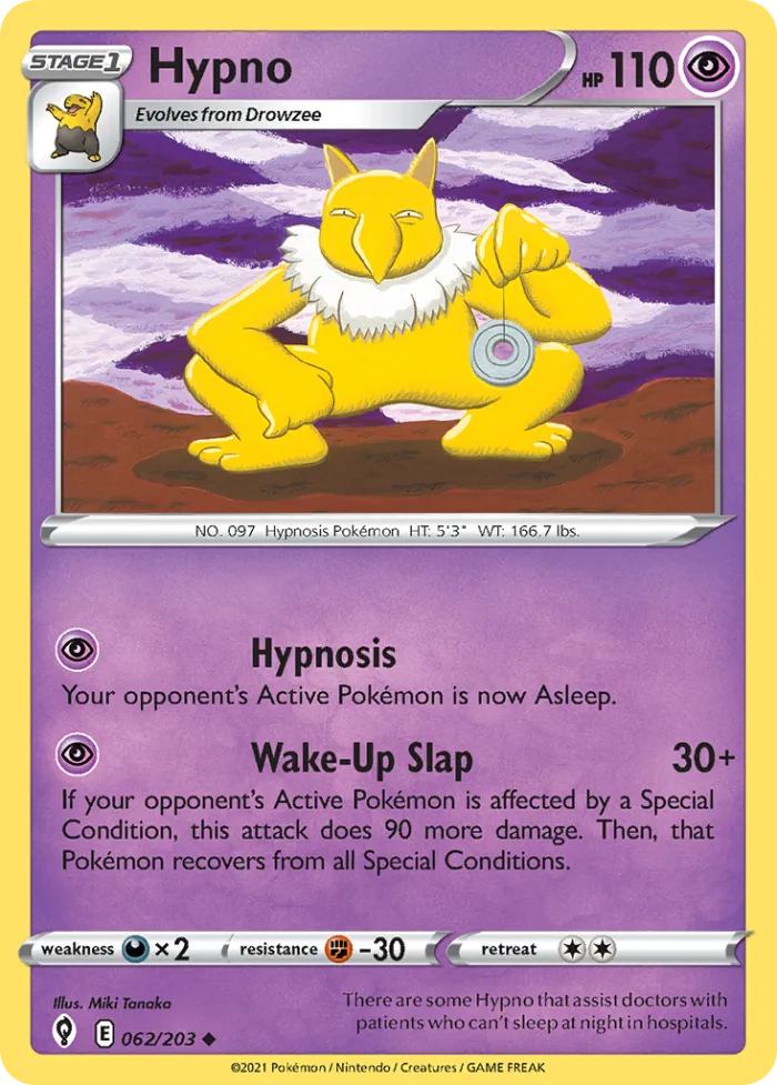 Hypno #62 Evolving Skies Pokemon card