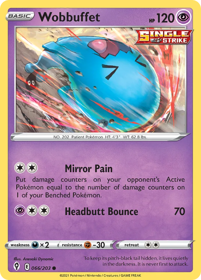 Wobbuffet #66 Evolving Skies Pokemon card