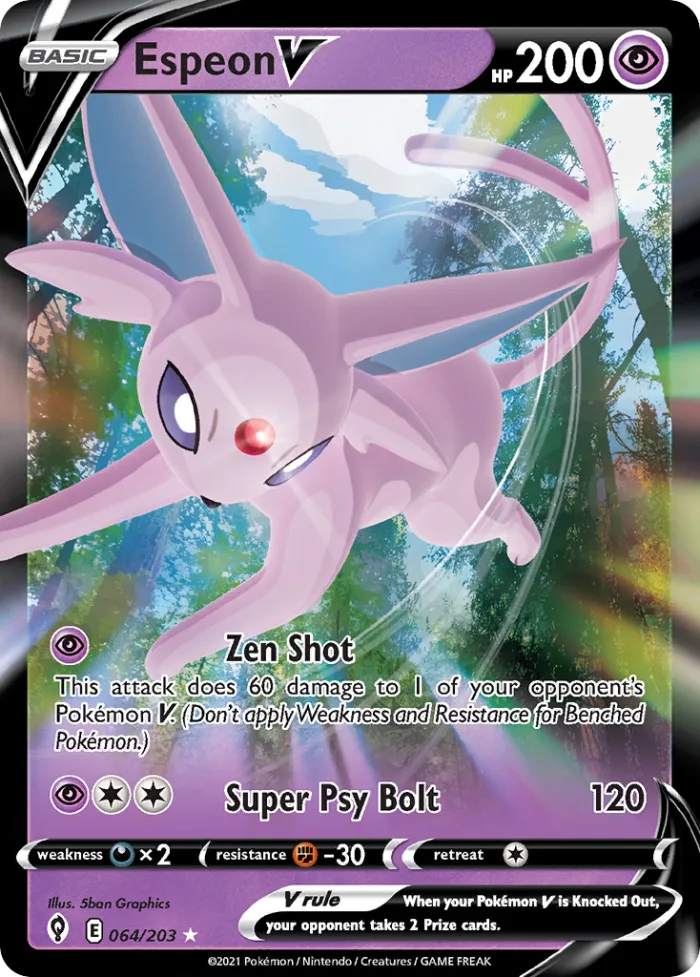 Espeon V #64 Evolving Skies Pokemon card