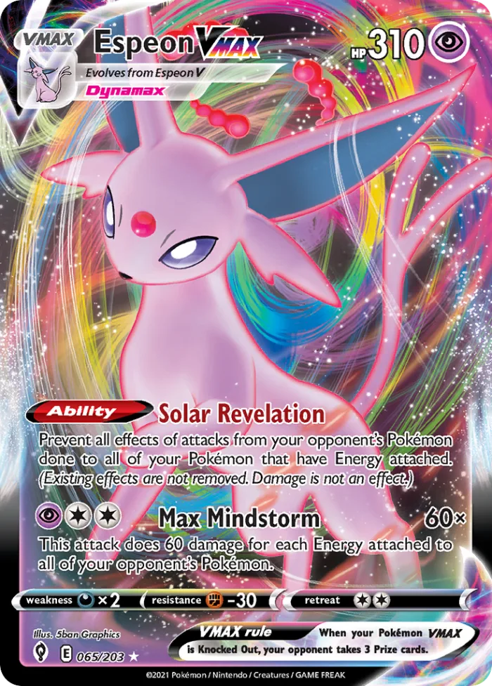 Espeon VMAX #65 Evolving Skies Pokemon card