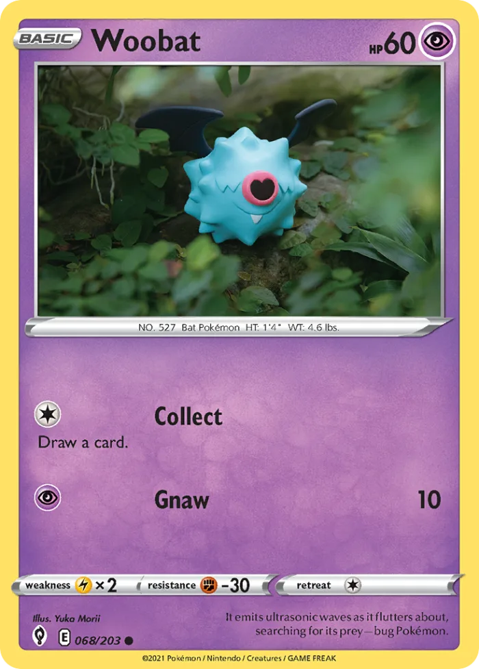 Woobat #68 Evolving Skies Pokemon card