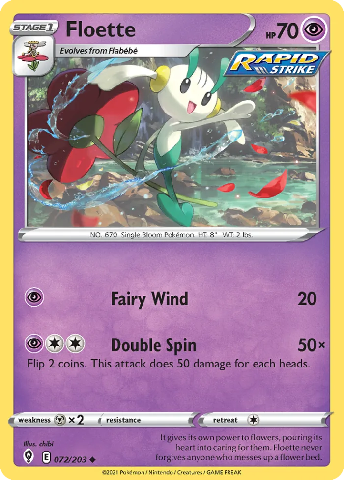 Floette #72 Evolving Skies Pokemon card