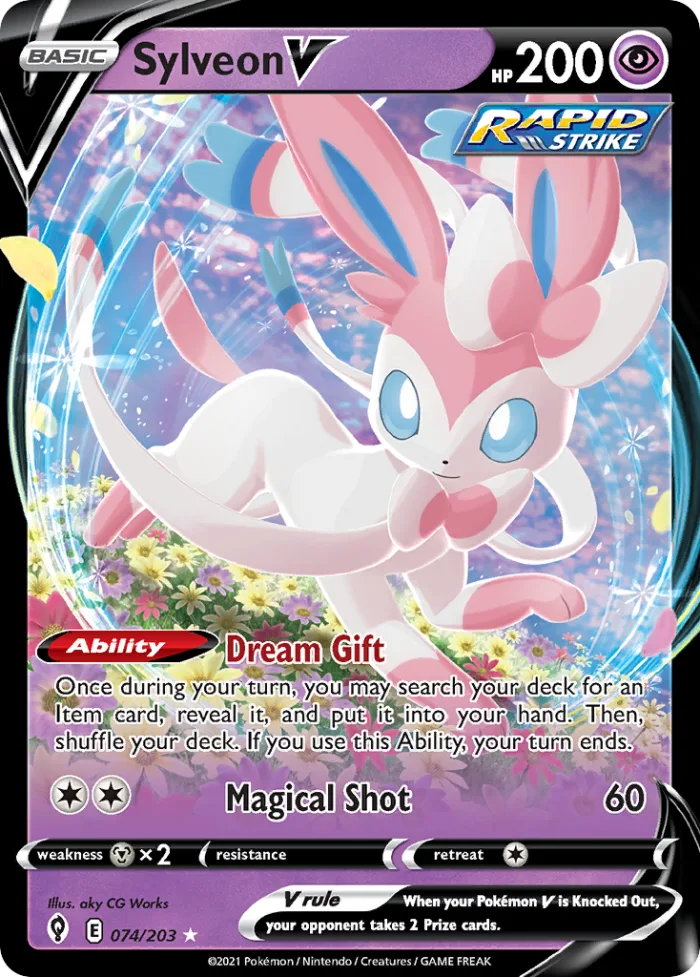 Sylveon V #74 Evolving Skies Pokemon card