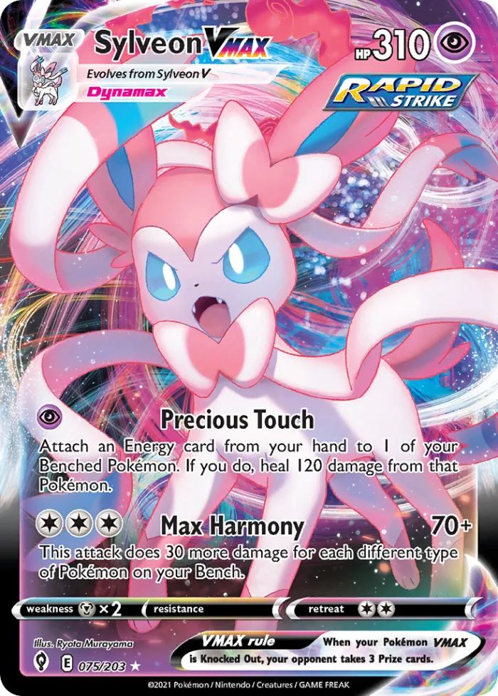 Sylveon VMAX #75 Evolving Skies Pokemon card
