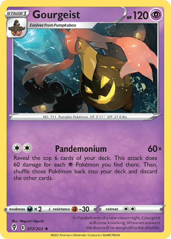 Gourgeist #77 Evolving Skies Pokemon card