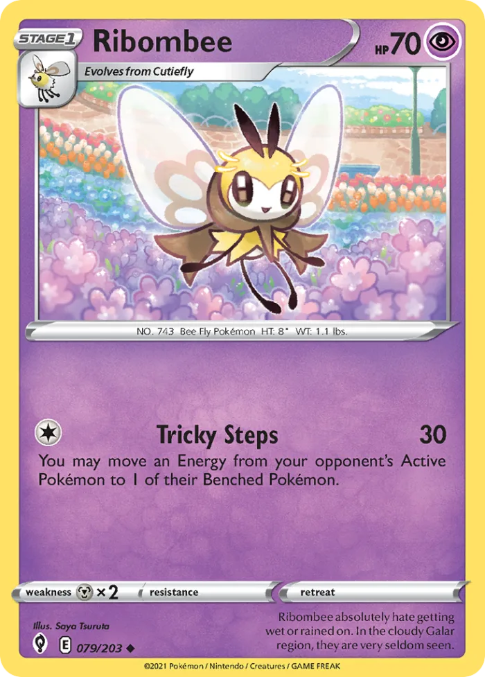 Ribombee #79 Evolving Skies Pokemon card