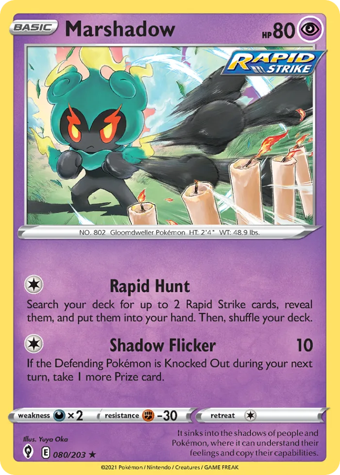 Marshadow #80 Evolving Skies Pokemon card
