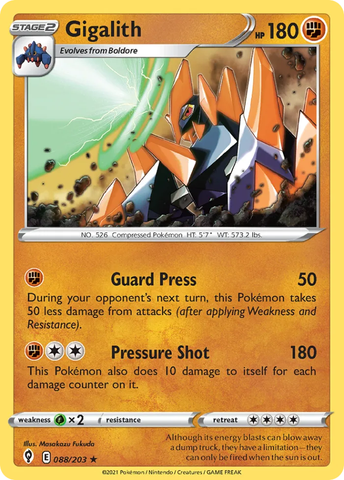 Gigalith #88 Evolving Skies Pokemon card