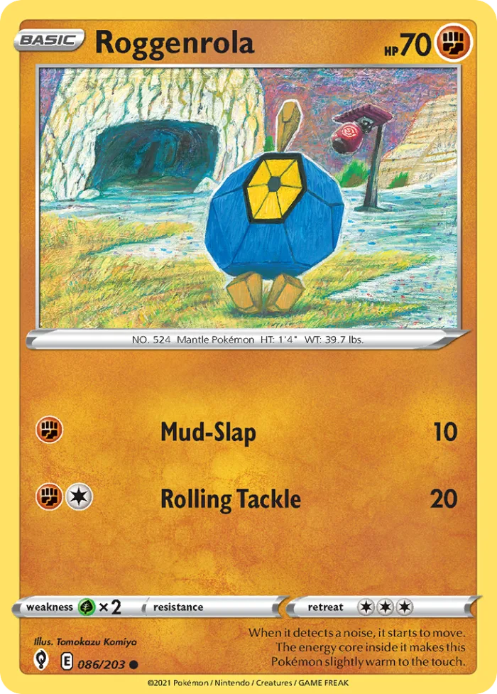 Roggenrola #86 Evolving Skies Pokemon card