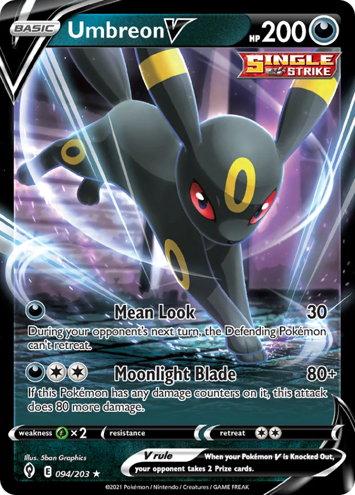 Umbreon V #94 Evolving Skies Pokemon card