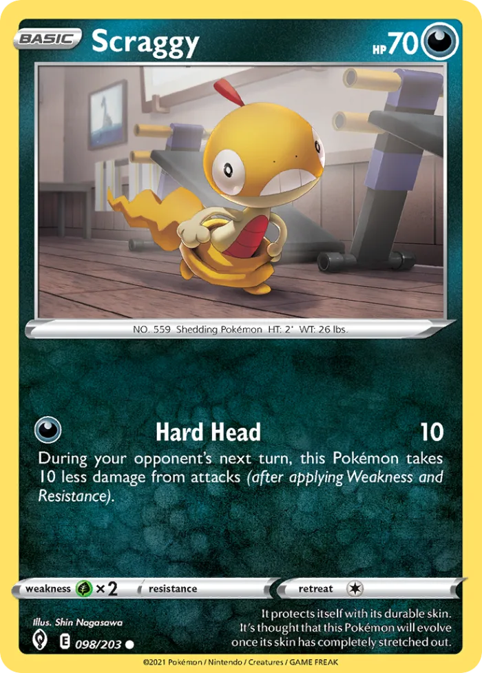 Scraggy #98 Evolving Skies Pokemon card