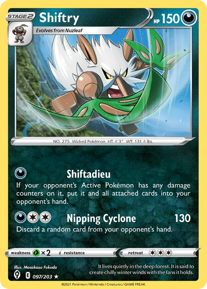 Shiftry #97 Evolving Skies Pokemon card