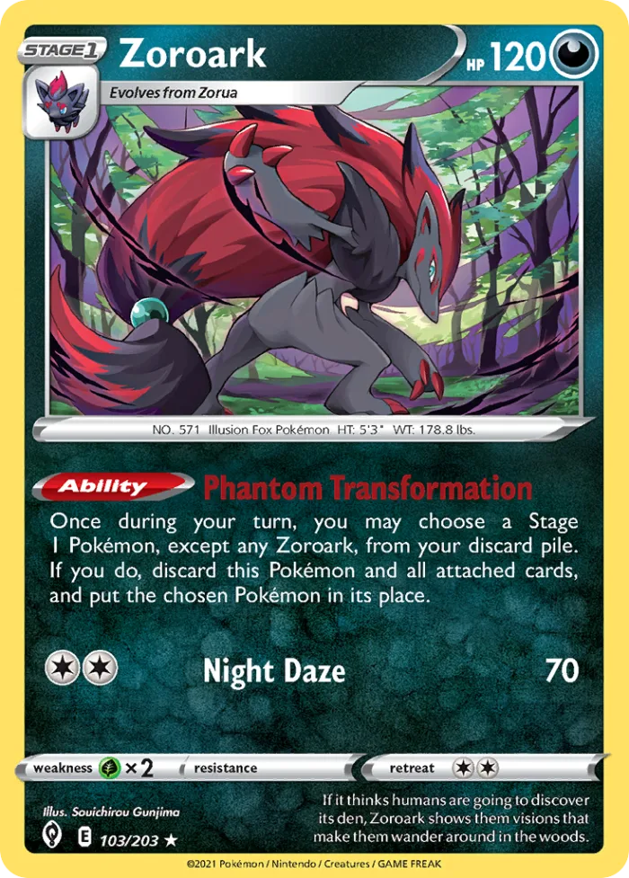 Zoroark #103 Evolving Skies Pokemon card