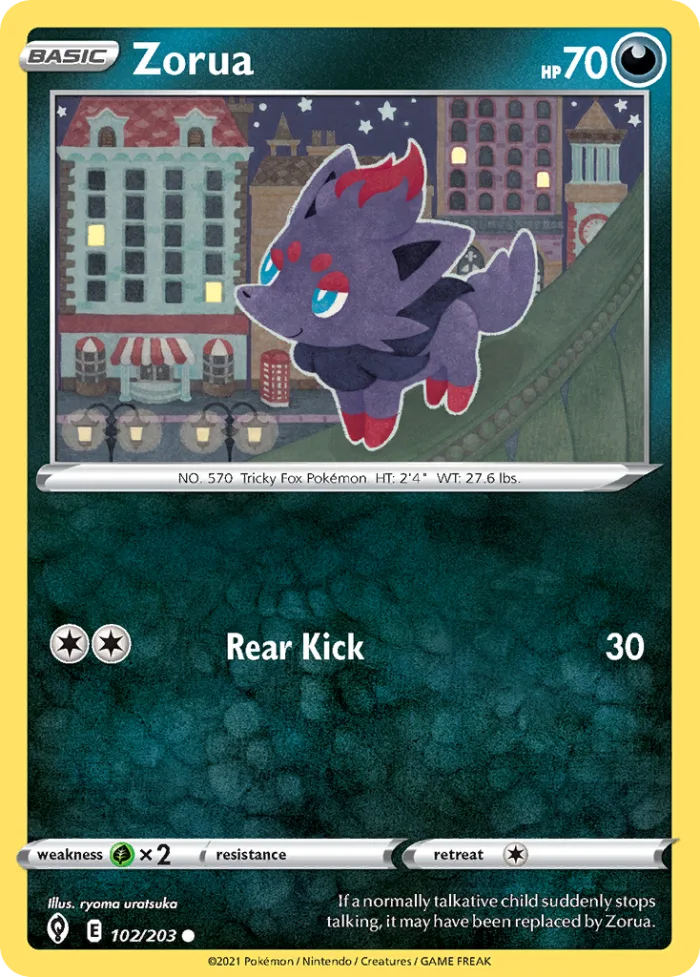 Zorua #102 Evolving Skies Pokemon card