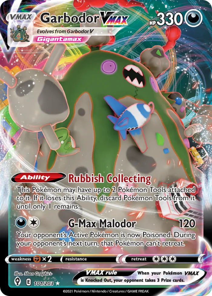 Garbodor VMAX #101 Evolving Skies Pokemon card