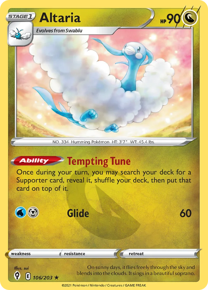 Altaria #106 Evolving Skies Pokemon card