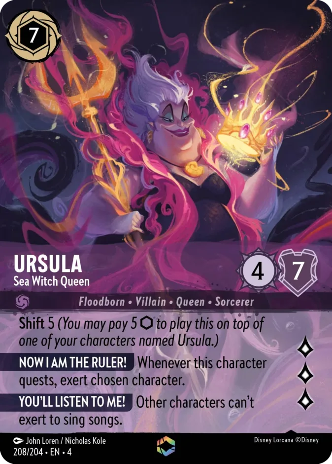 Ursula #208 Ursula's Return Disney Lorcana card