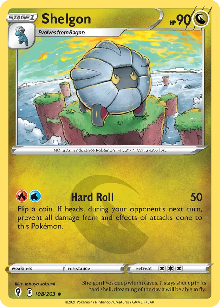 Shelgon #108 Evolving Skies Pokemon card